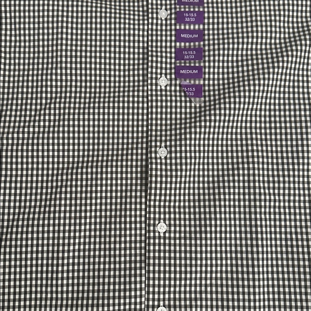Lucky Brand Black and White Gingham Button Up Shirt Size M - Picture 3 of 5